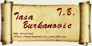 Tasa Burkanović vizit kartica